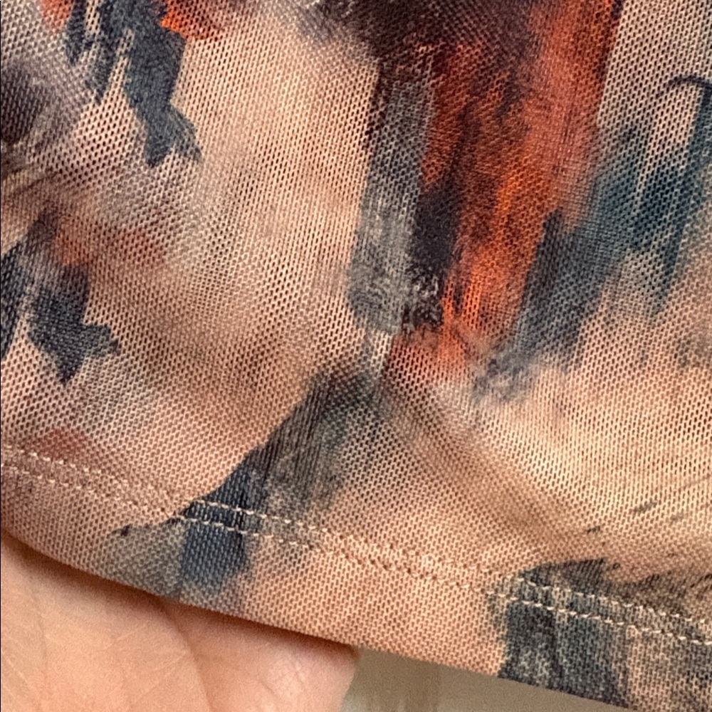 Commense Off-shoulder Wrap Long-sleeve Crop Top - Orange, Sandalwood and Black - Picture 8 of 8